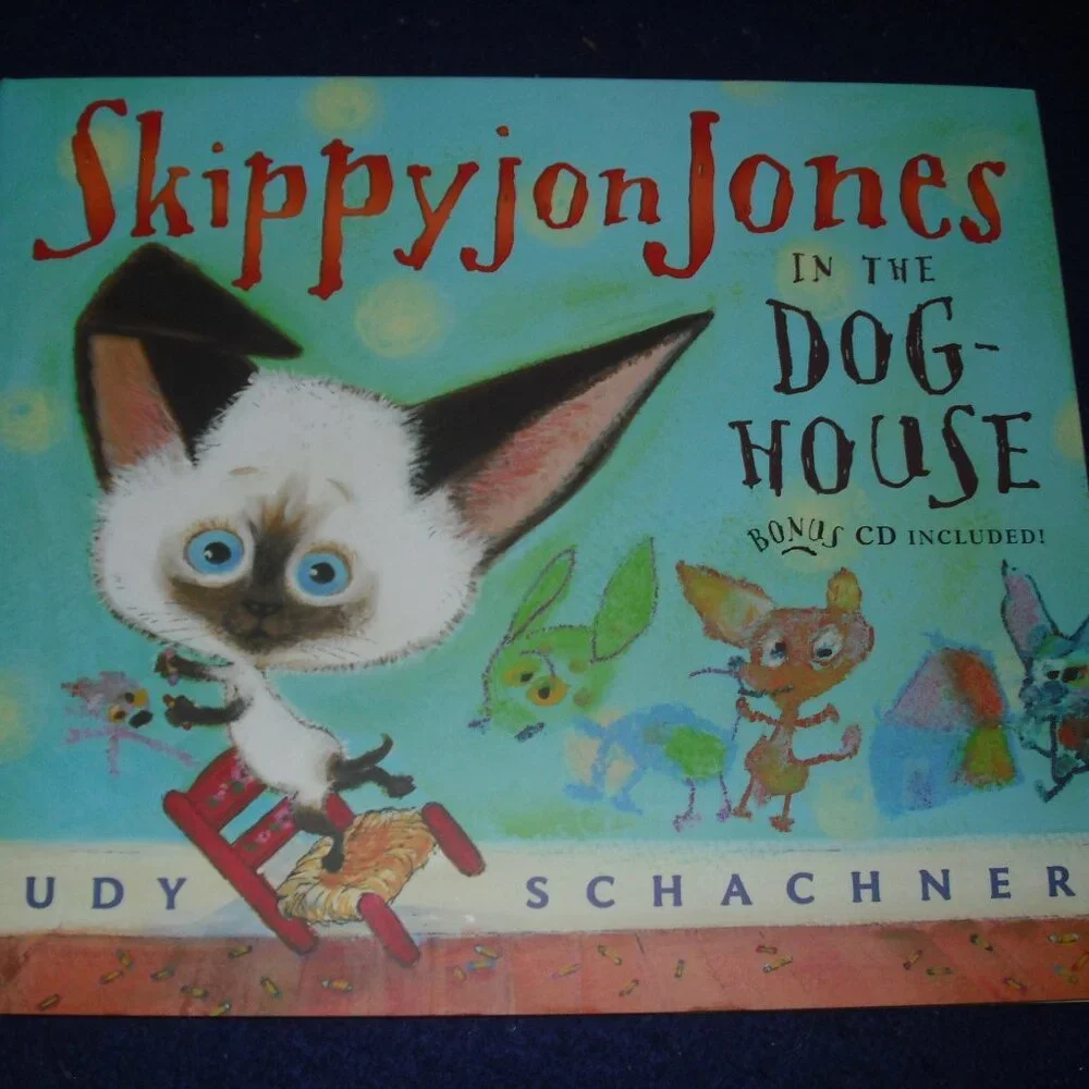 Skippyjon Jones in the Dog House by Judy Byron Schachner New Hardcover + CD